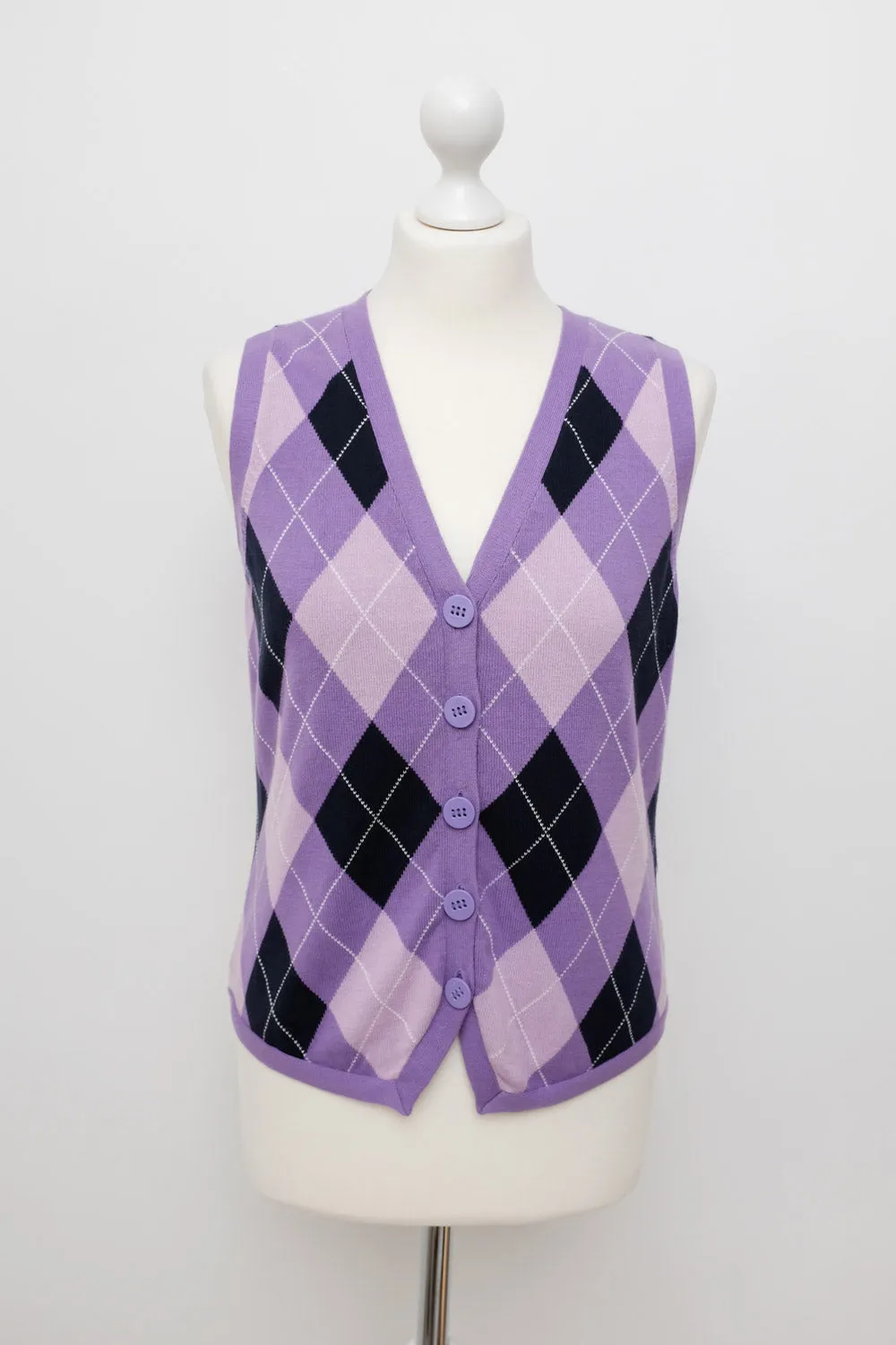 0042_ARGYLE LILAC COTTON VEST