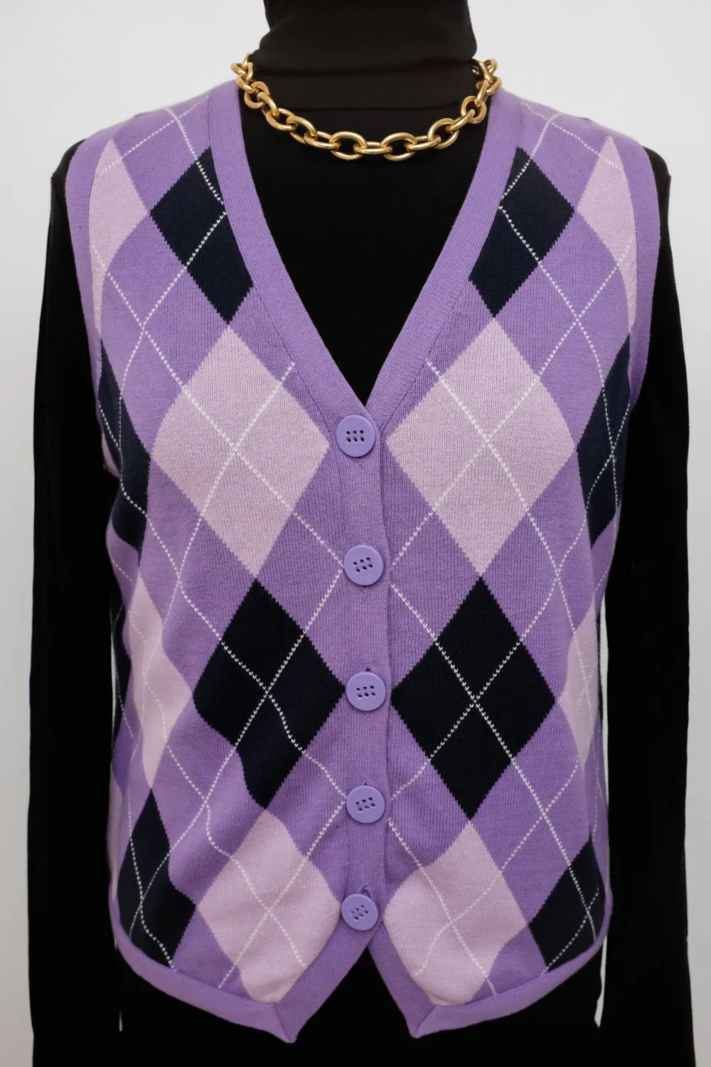 0042_ARGYLE LILAC COTTON VEST