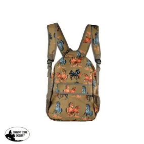 12" Backpack with running horses design.