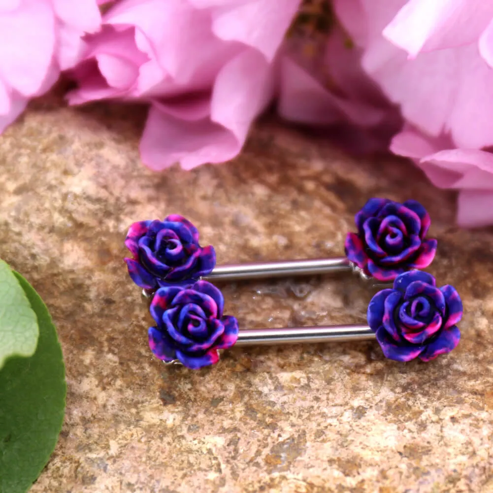 14G 316L Stainless Steel Rose Nipple Ring