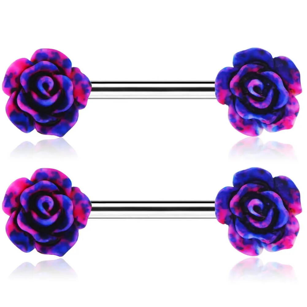 14G 316L Stainless Steel Rose Nipple Ring