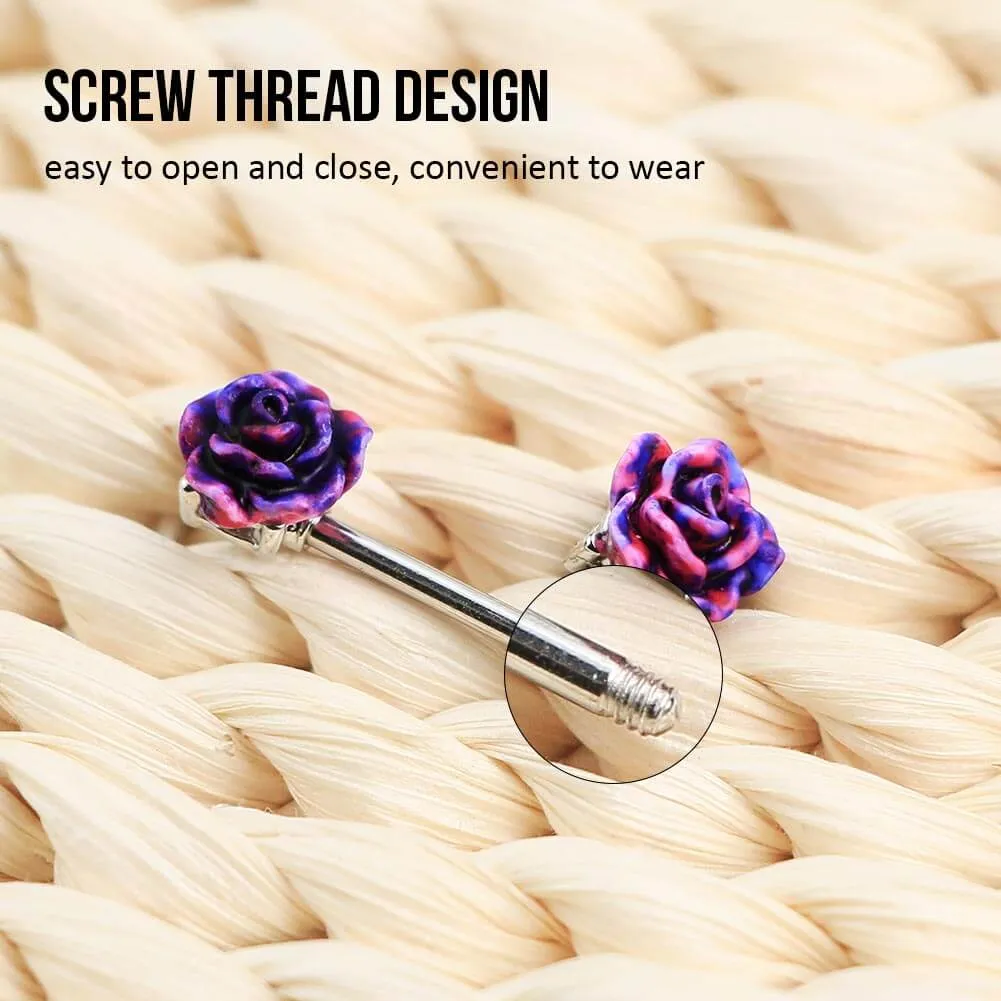 14G 316L Stainless Steel Rose Nipple Ring