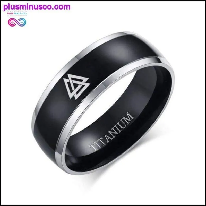 8mm Men Black Titanium Casual Light Nordic Ring