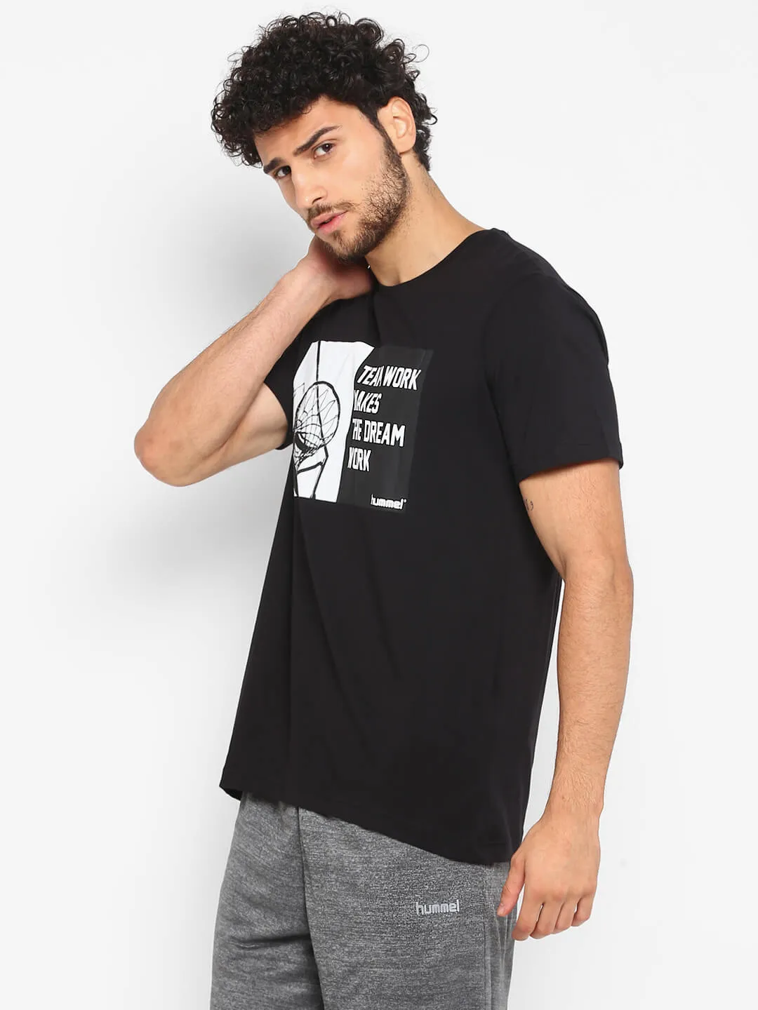 Adolfo Men Cotton Black T-Shirt