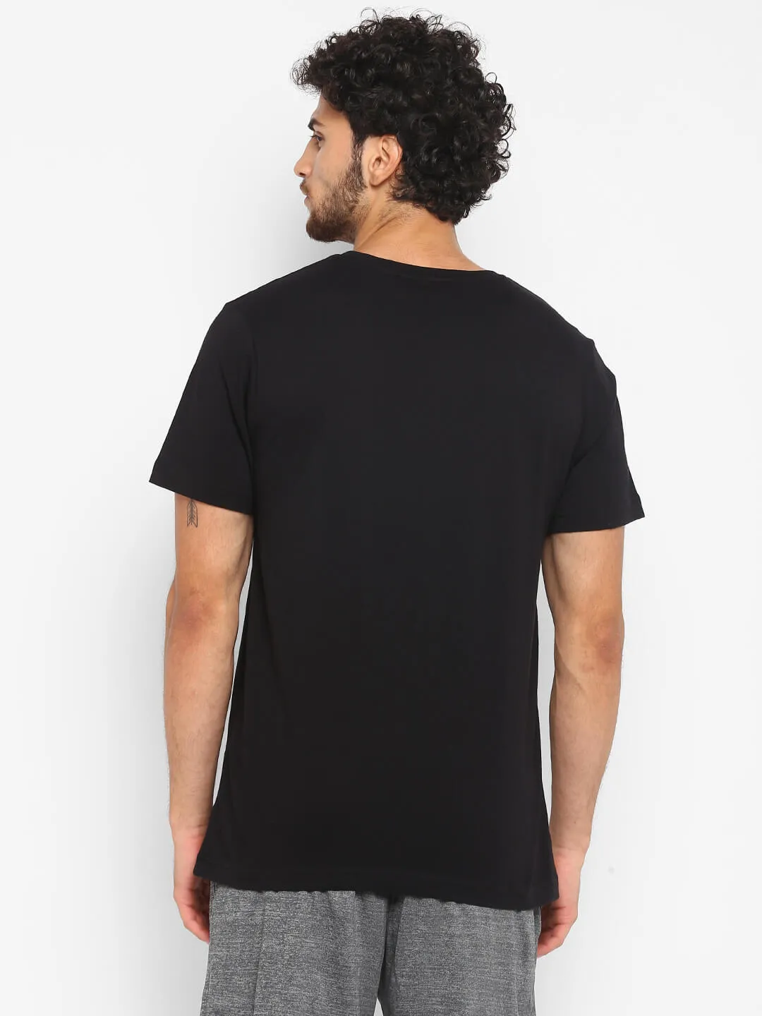 Adolfo Men Cotton Black T-Shirt