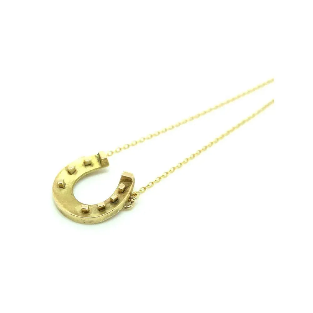 Antique Victorian 9ct Gold Horseshoe Conversion Necklace