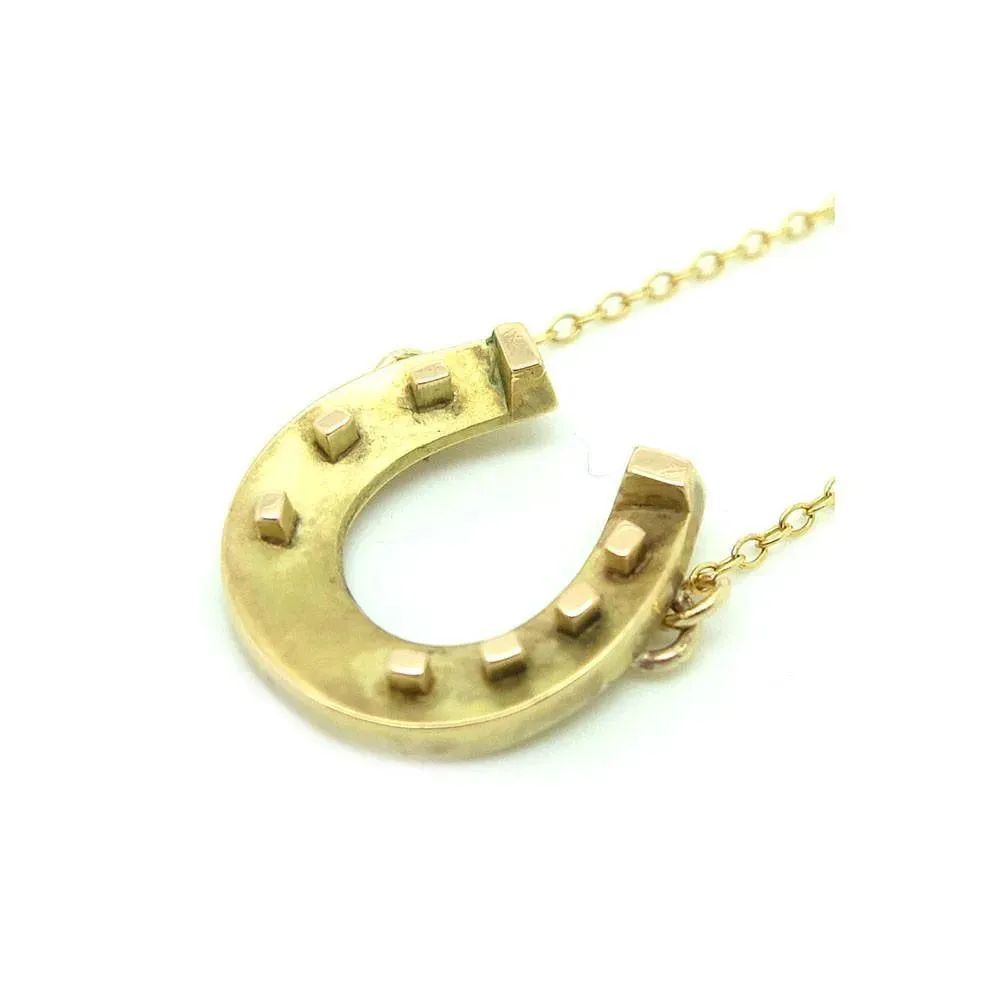 Antique Victorian 9ct Gold Horseshoe Conversion Necklace