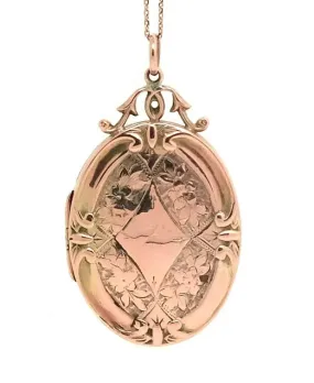 Antique Victorian Ornate 9ct Rose Gold Locket