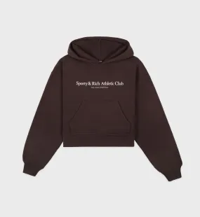 Athletic Club Cropped Hoodie - Chocolate