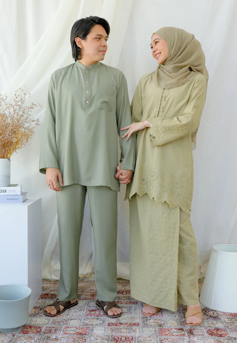 Baju Melayu Tulip Men ( Sage Green )