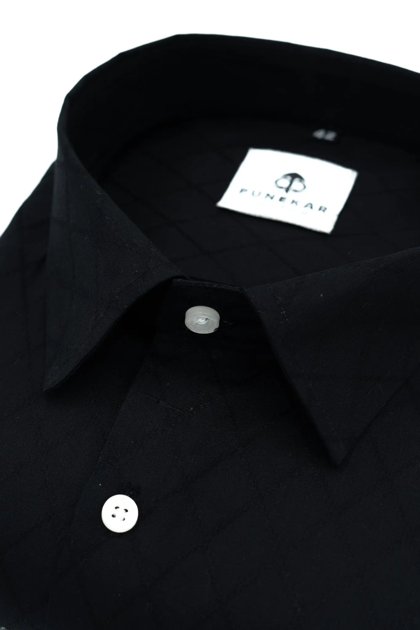 Black Color Embroidery Cotton Shirt For Men