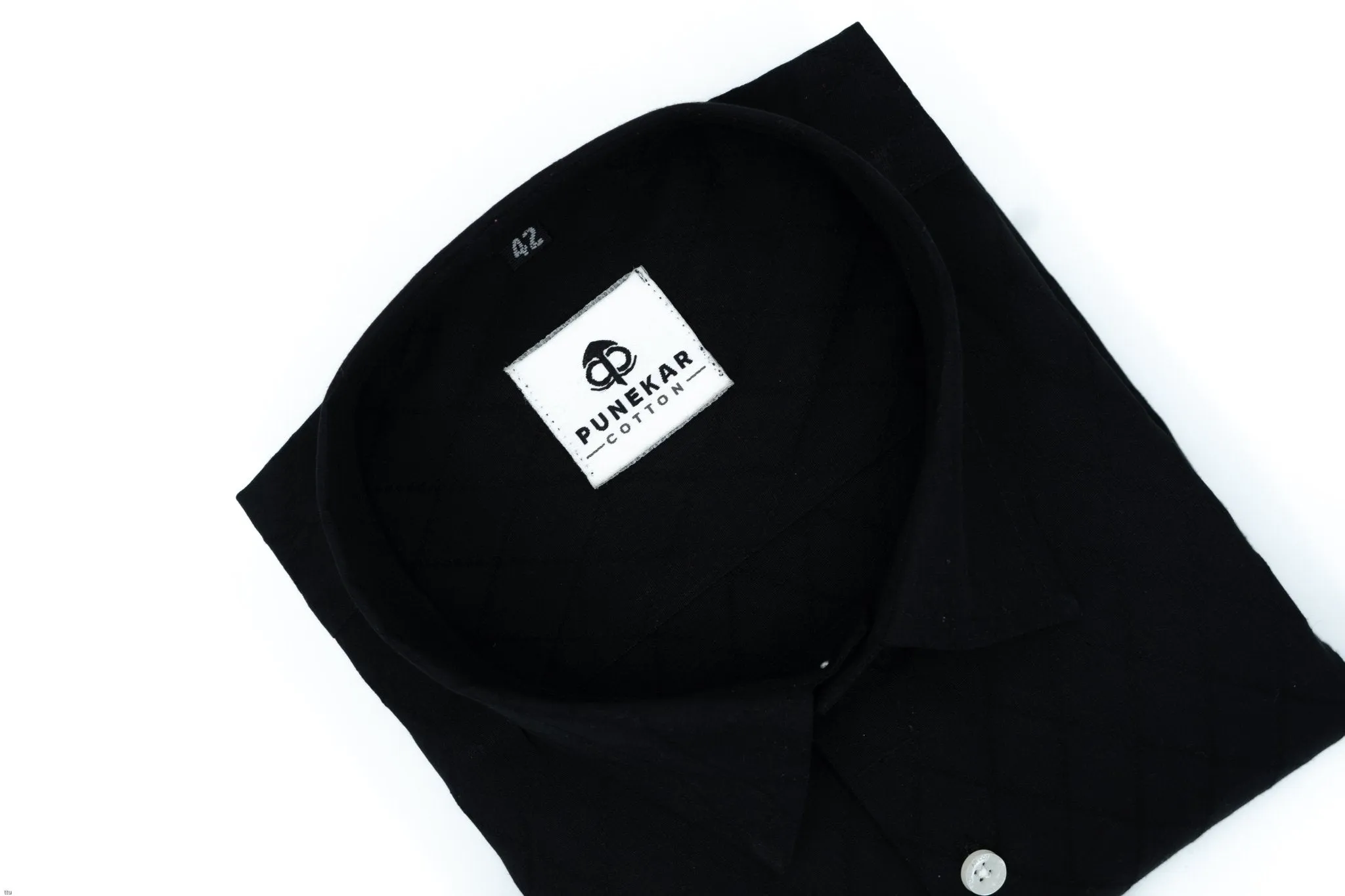 Black Color Embroidery Cotton Shirt For Men