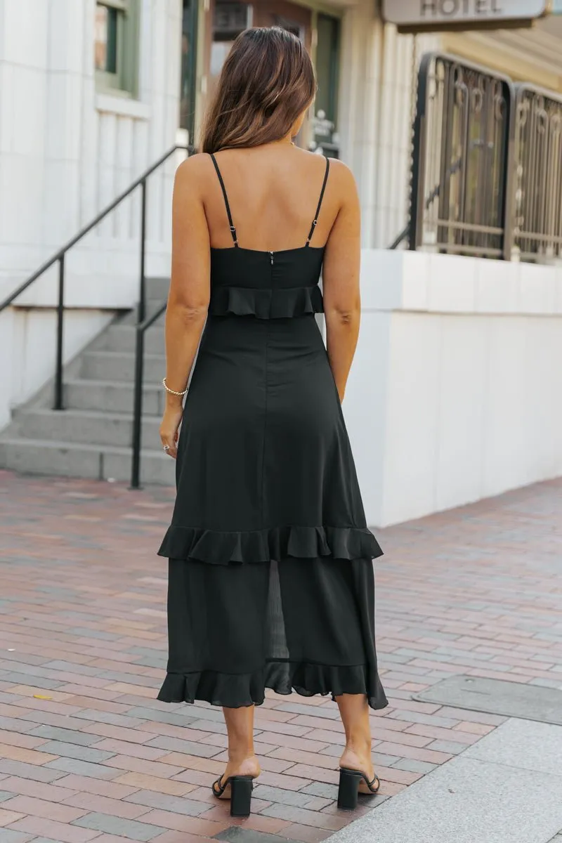 Black Sweetheart Ruffled Maxi Dress - FINAL SALE