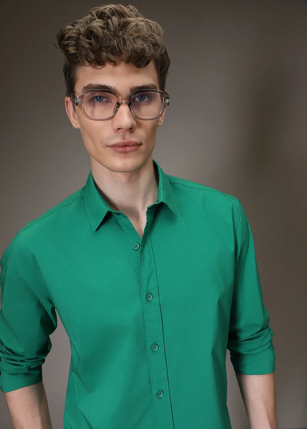 Bright Green Cotton Shirt