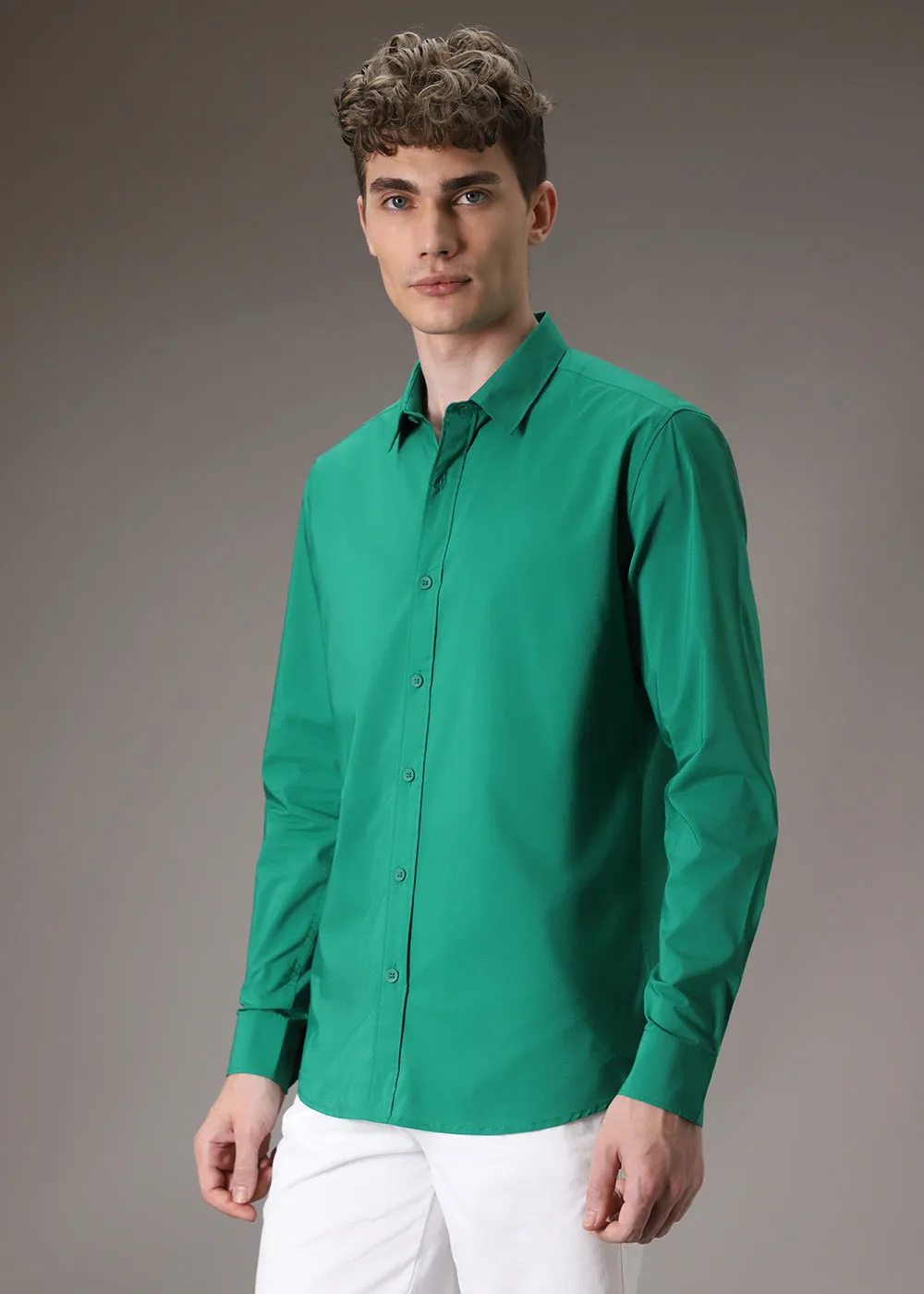 Bright Green Cotton Shirt