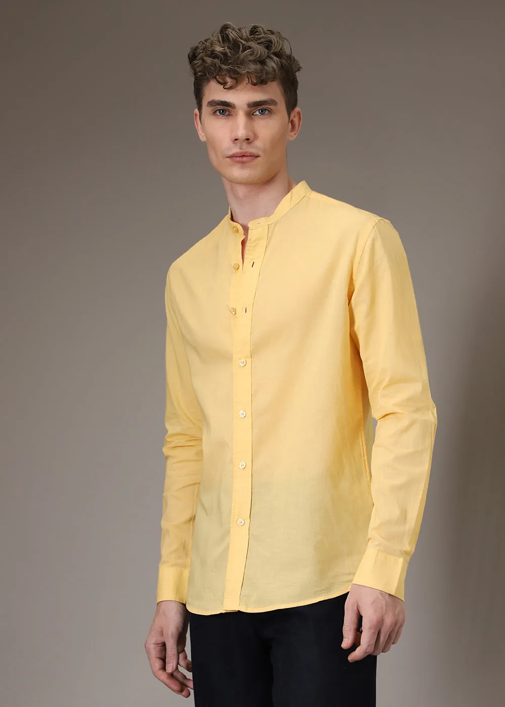 Bright Yellow Cotton Shirt