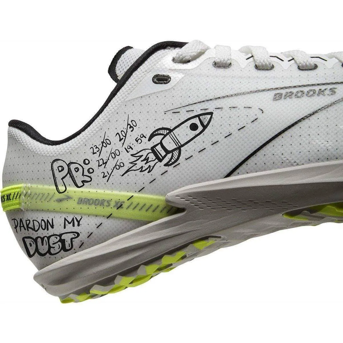 Brooks Draft XC Cross Country Running Spikes - White