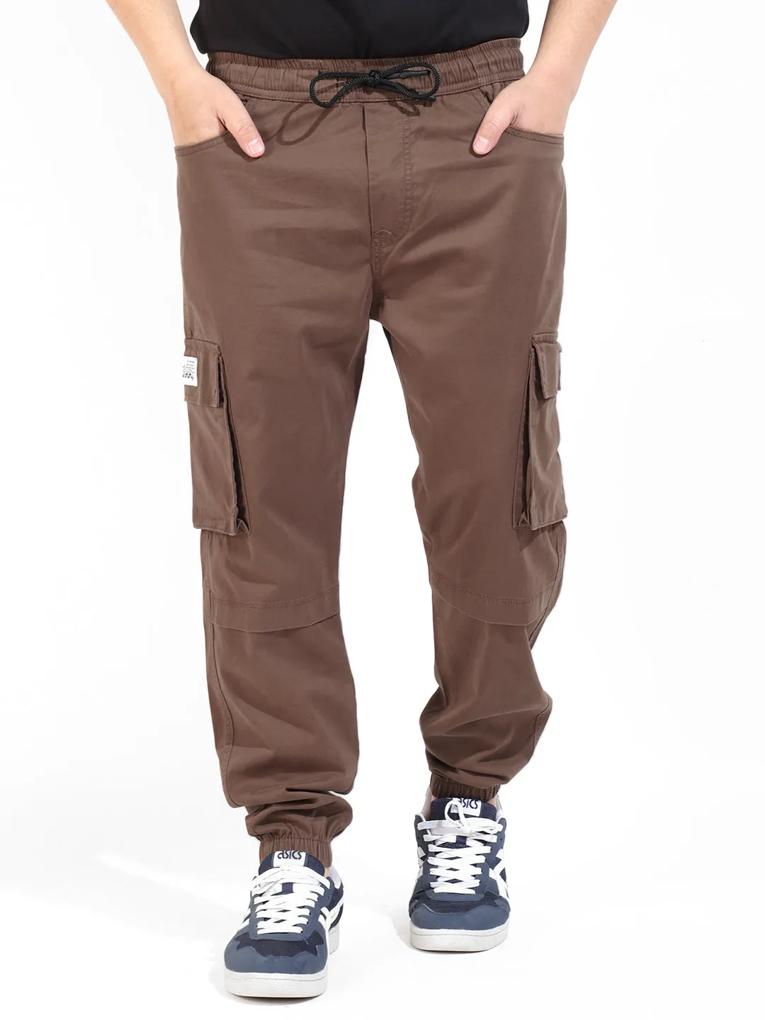 Brown Cotton Stretch Cargo