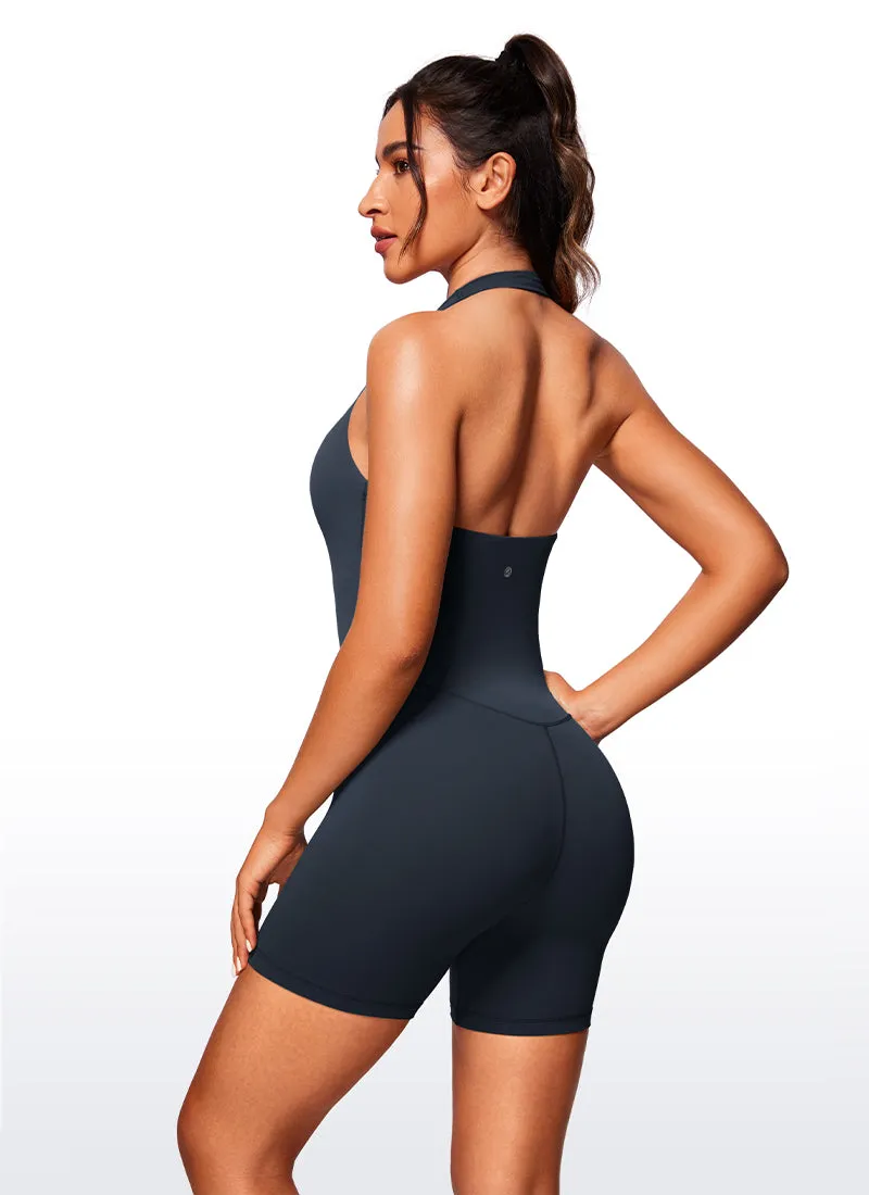 Butterluxe Halter Backless Athletic Rompers 6''