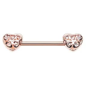 Caged Heart Nipple Body Jewellery with Rose Gold Plating