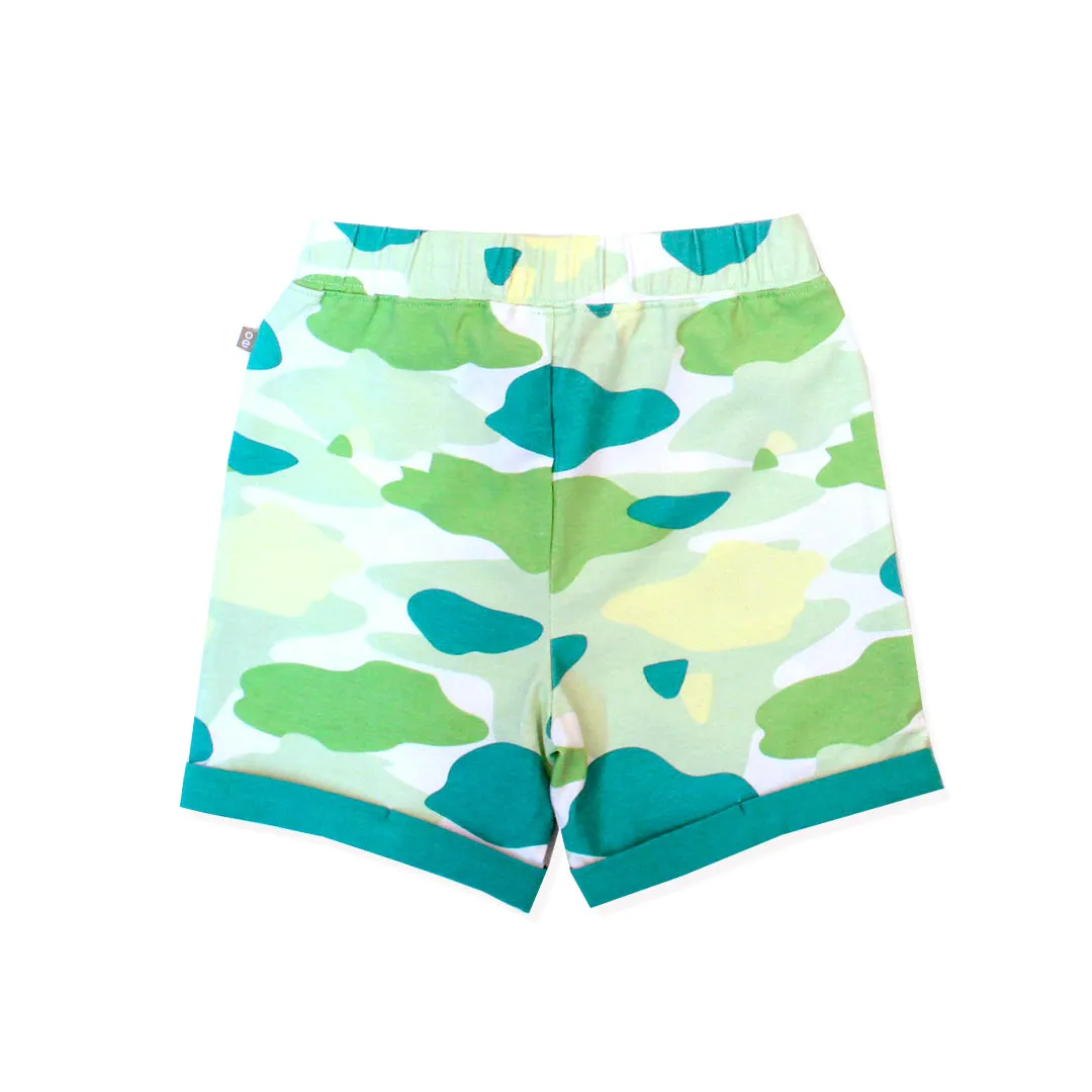 Camo Flash Toddler Casual Shorts Green