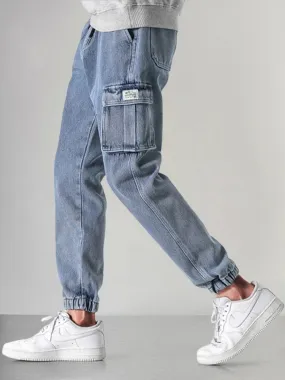 Casual 100% Cotton Cargo Jeans