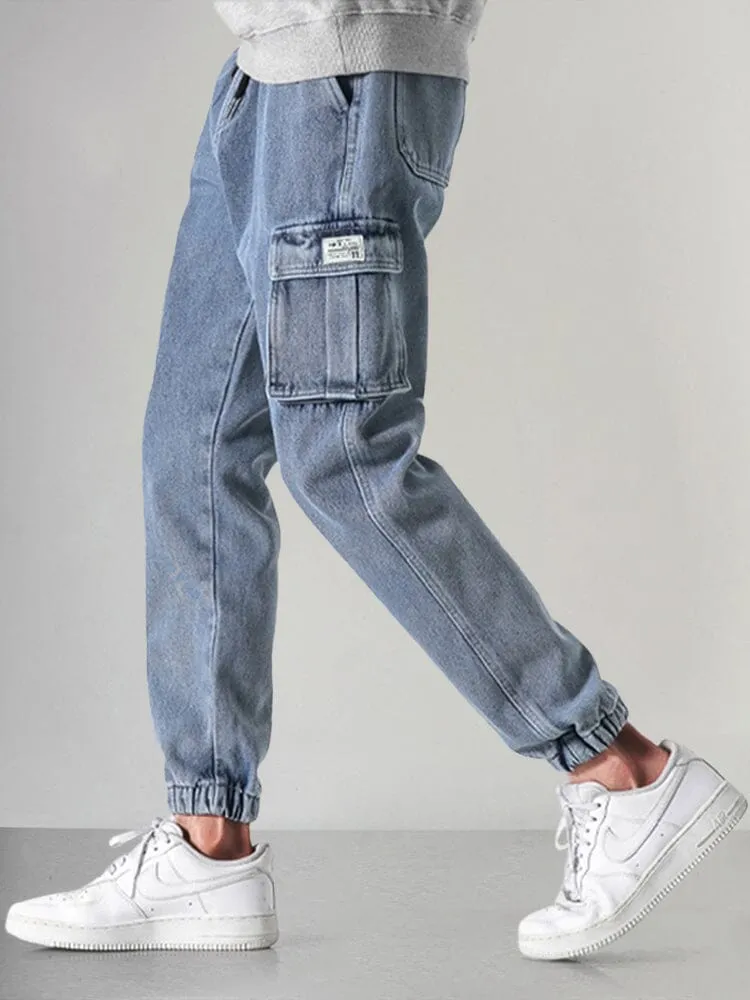 Casual 100% Cotton Cargo Jeans