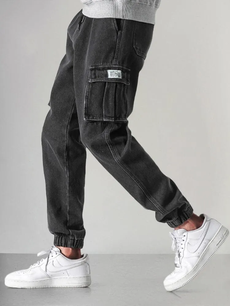 Casual 100% Cotton Cargo Jeans