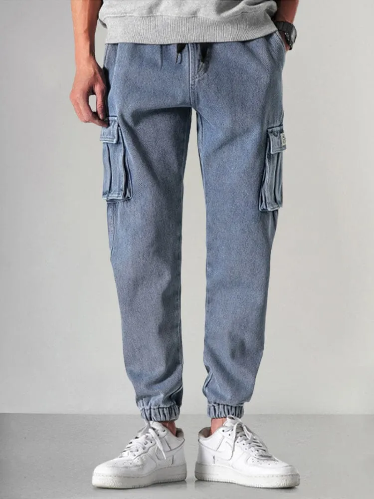 Casual 100% Cotton Cargo Jeans