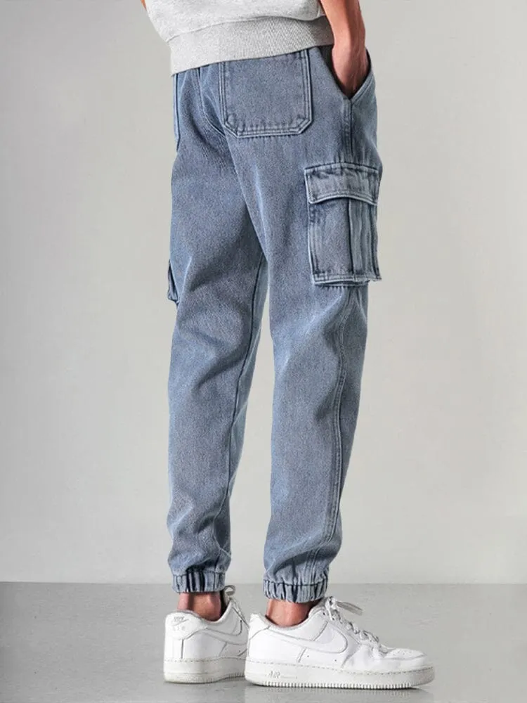 Casual 100% Cotton Cargo Jeans