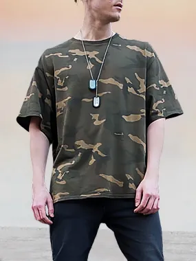 Casual Breathable Cotton Camo T-shirt