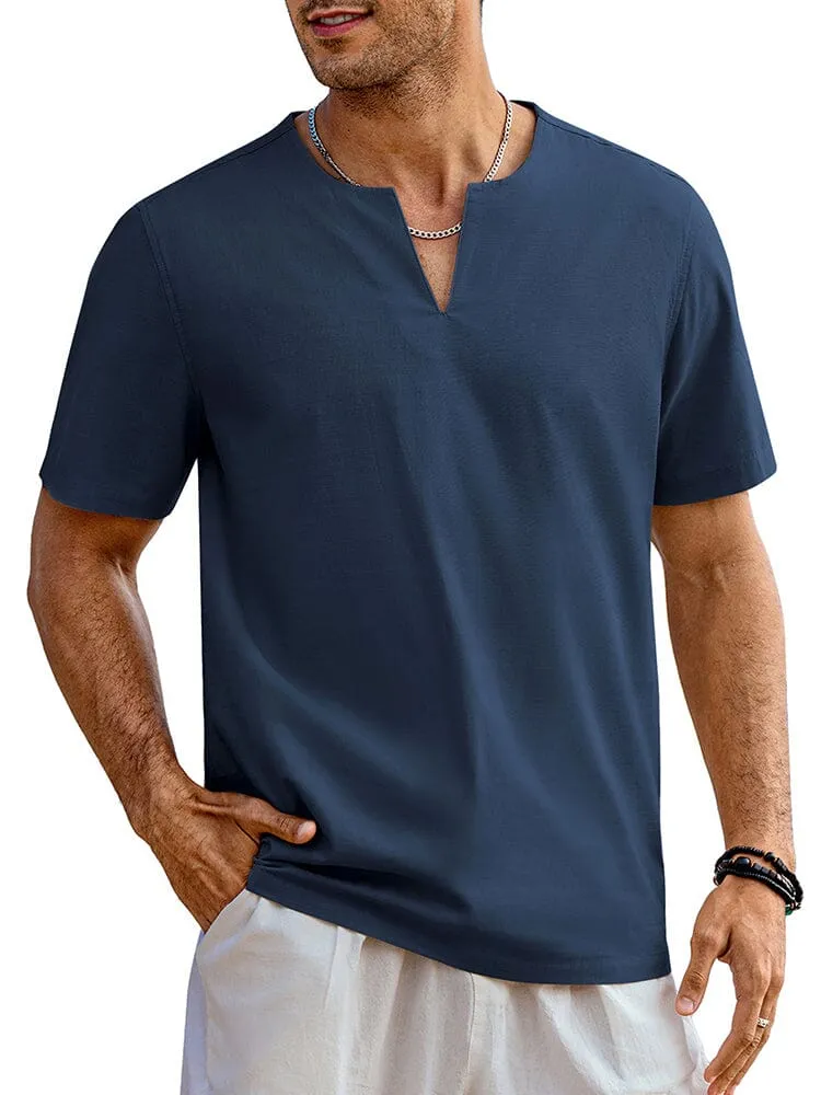 Casual Linen Style Henley Shirt (US Only)