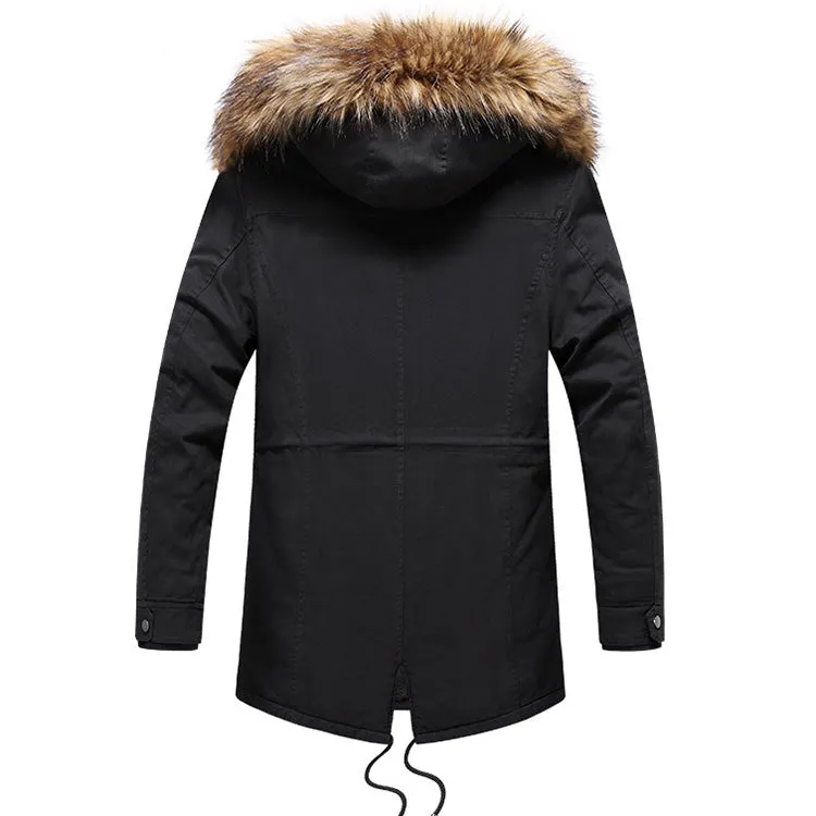 Casual Long Fur Collar Thick Men's Jacket