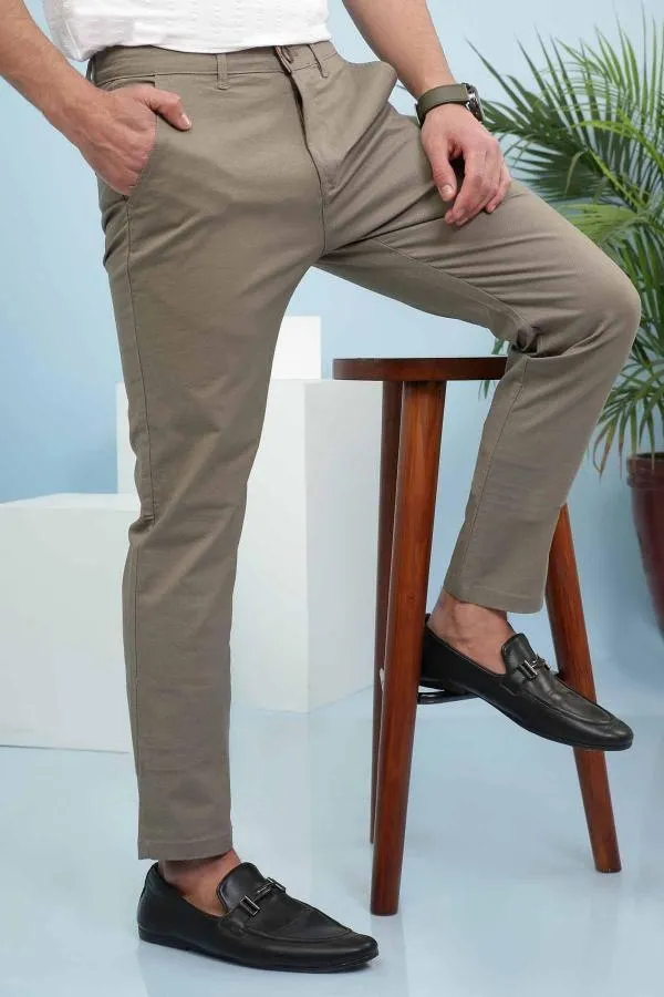 CASUAL PANT CROSS POCKET LIGHT BROWN SLIM FIT