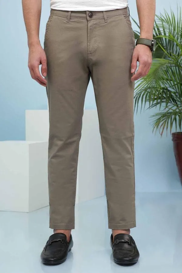 CASUAL PANT CROSS POCKET LIGHT BROWN SLIM FIT