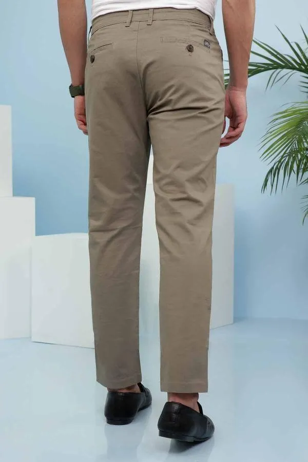 CASUAL PANT CROSS POCKET LIGHT BROWN SLIM FIT