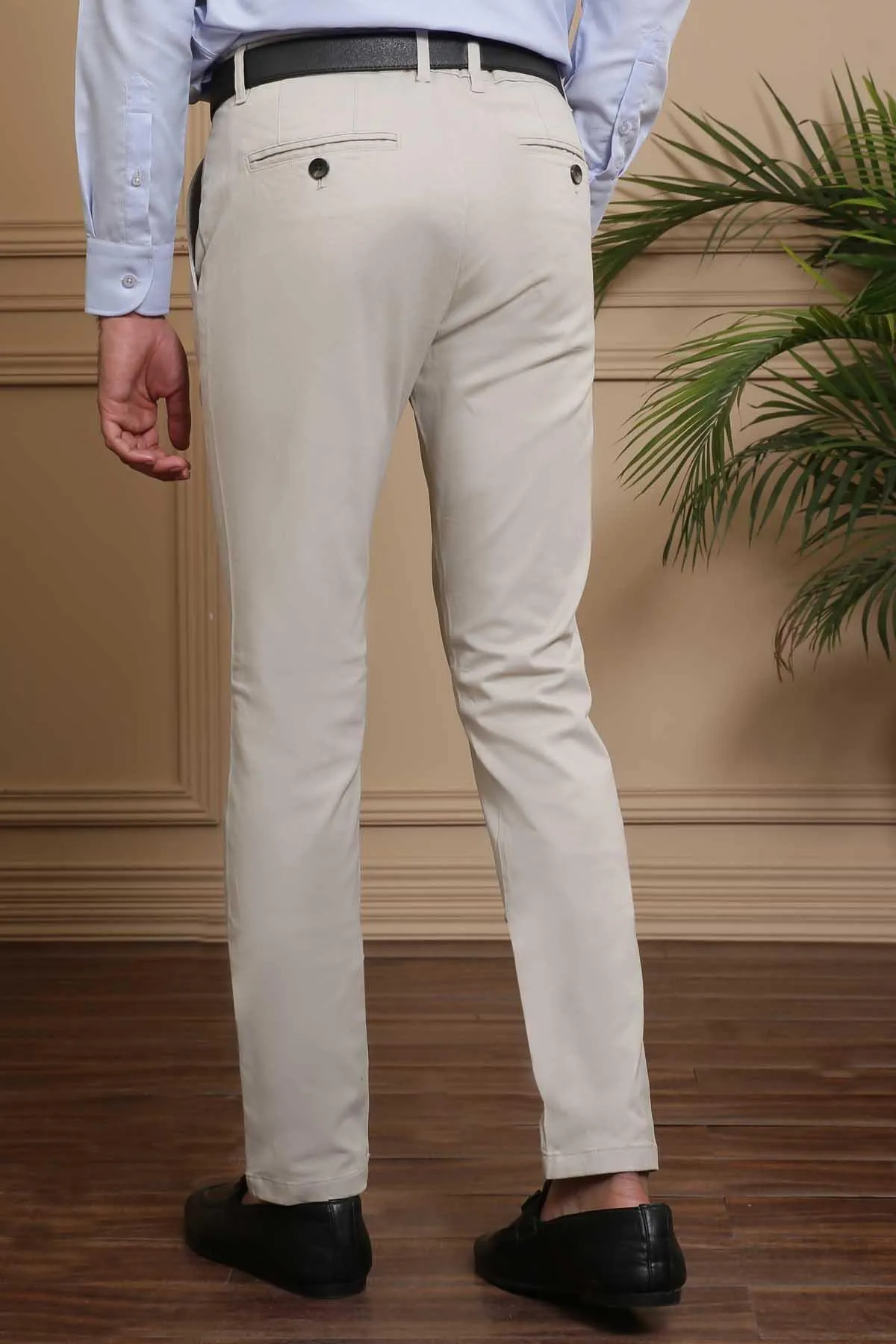 CASUAL PANT CROSS POCKET SLIM FIT BEIGE