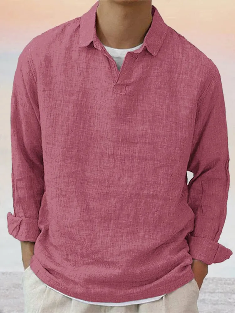 Casual Soft Pullover Cotton Linen Shirt