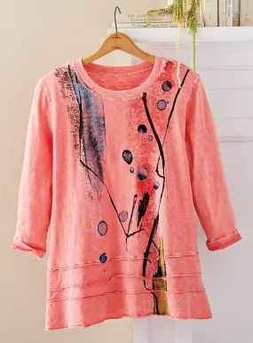 Cheerful Coral Tiered Top