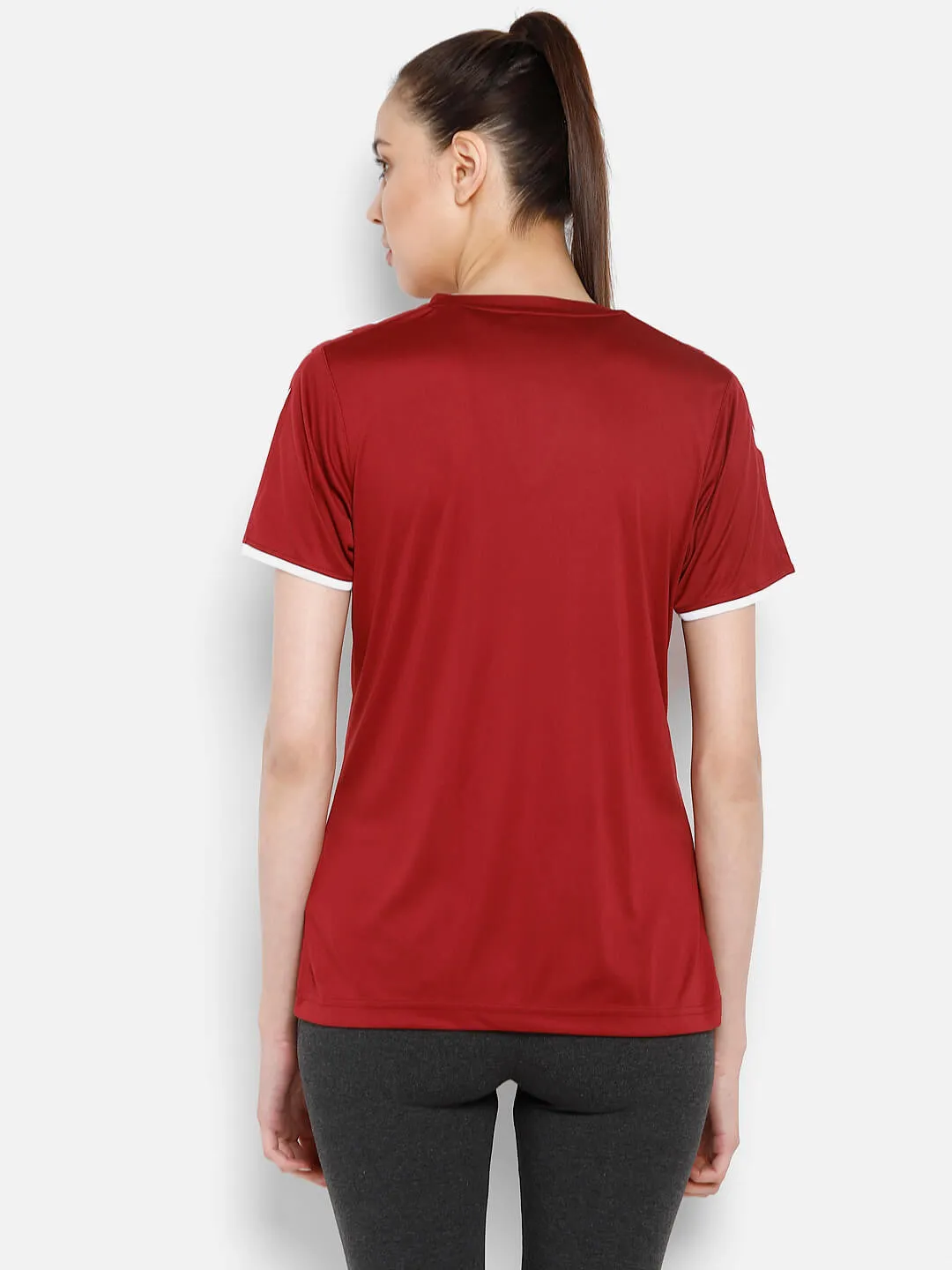 Core Women Polyester Red T-Shirt