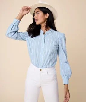 Cotton Band Collar Jocelyn Shirt