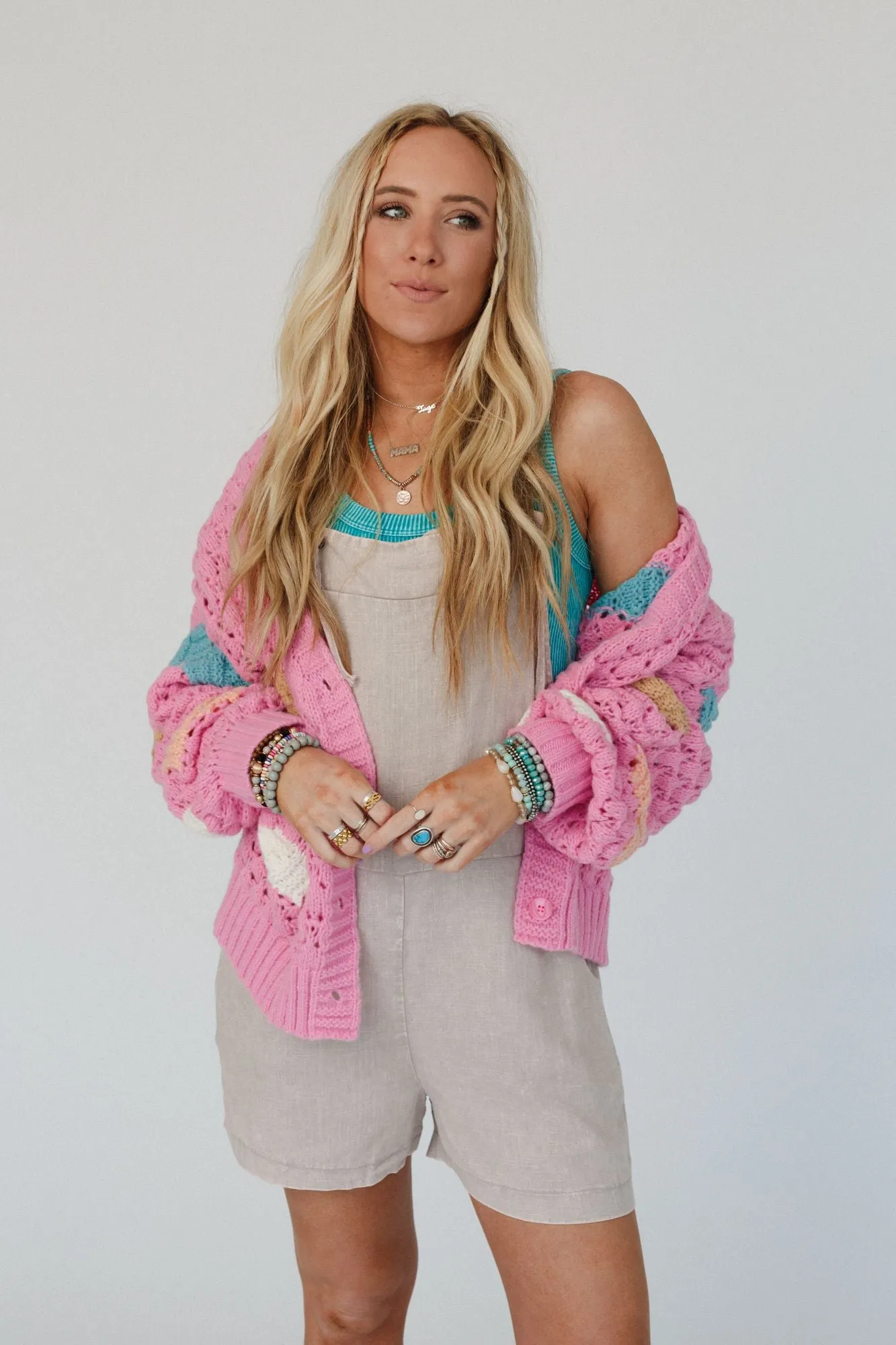 Cotton Candy Clouds Cardigan - Pink