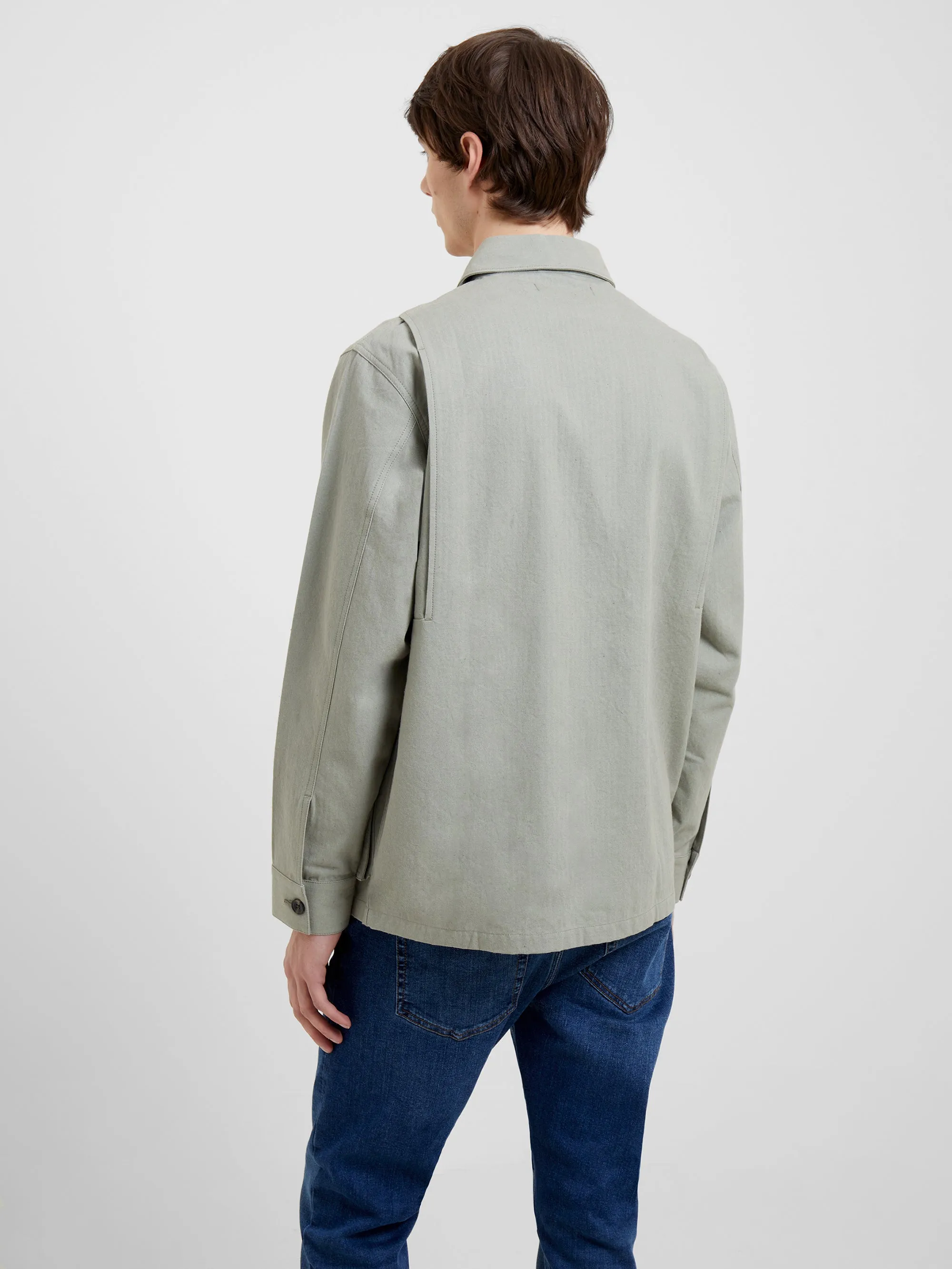 Cotton Herringbone Chore Overshirt