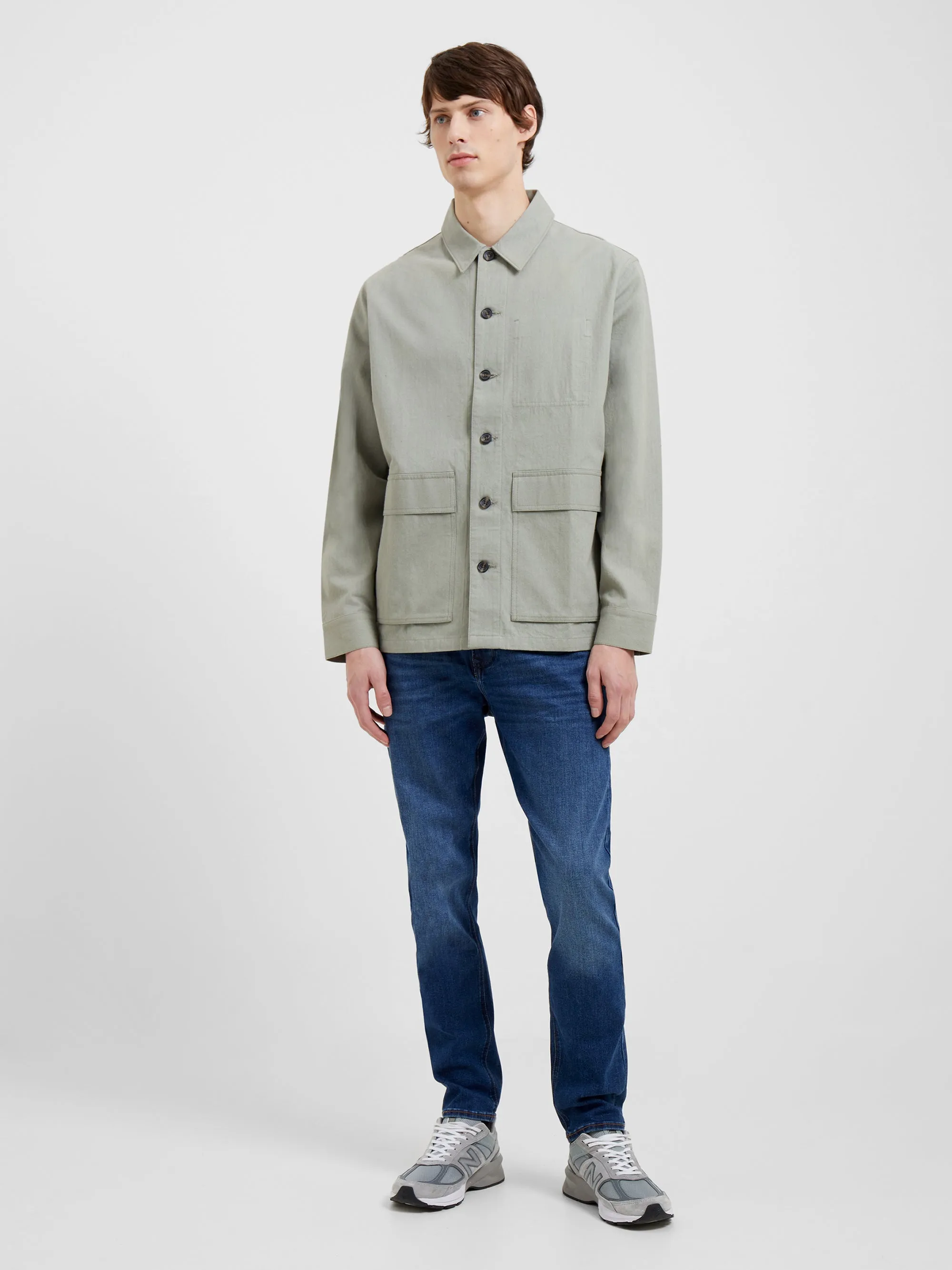 Cotton Herringbone Chore Overshirt