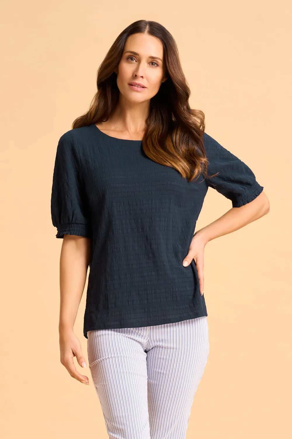 Crinkle Cotton Top - Ink