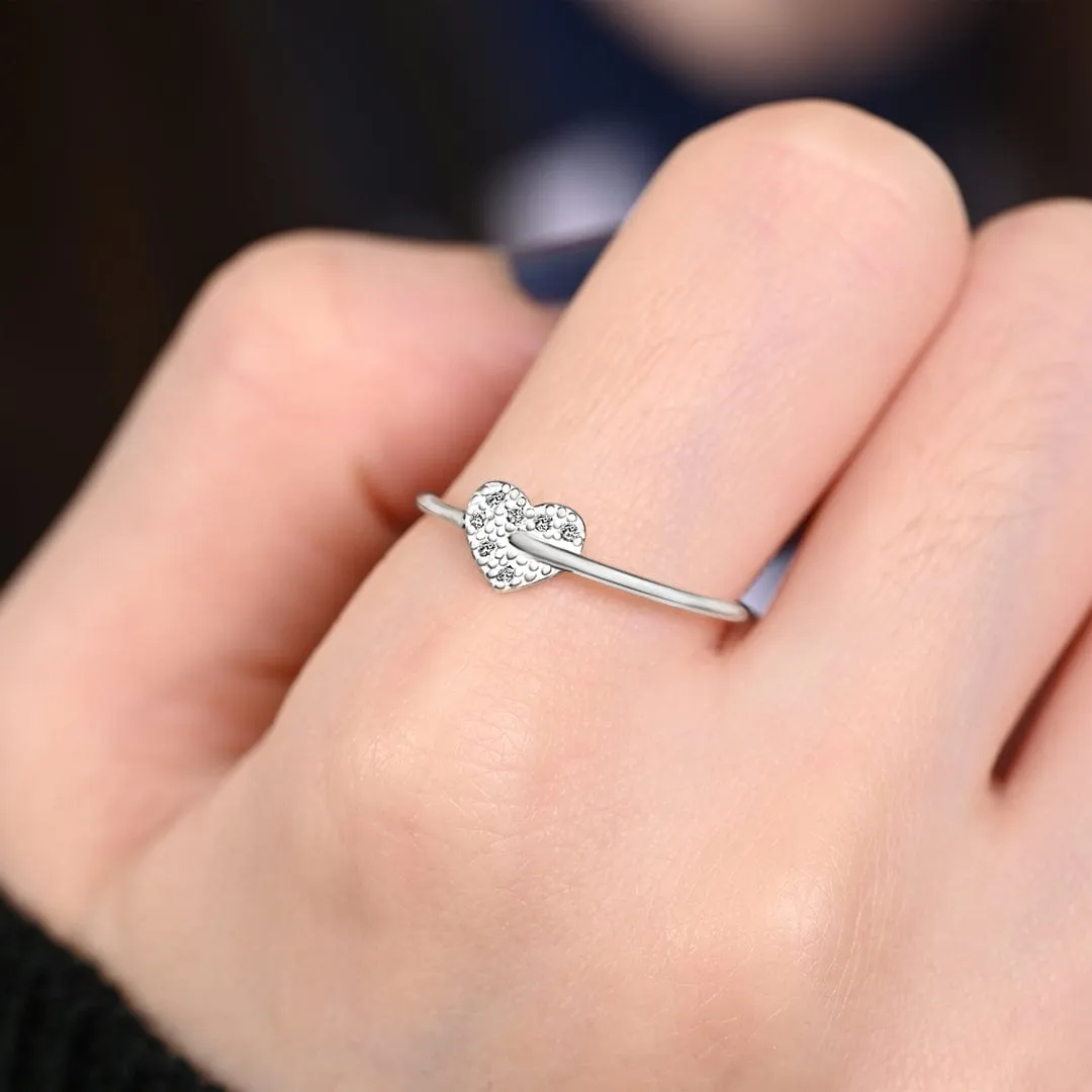 Cupid Arrow Heart Ring Stackable