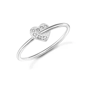 Cupid Arrow Heart Ring Stackable