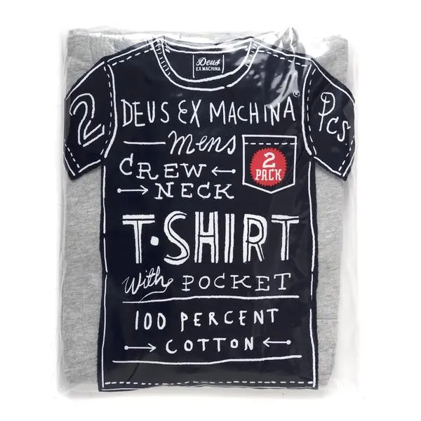 Deus 2 Pack Tees - Athletic Grey