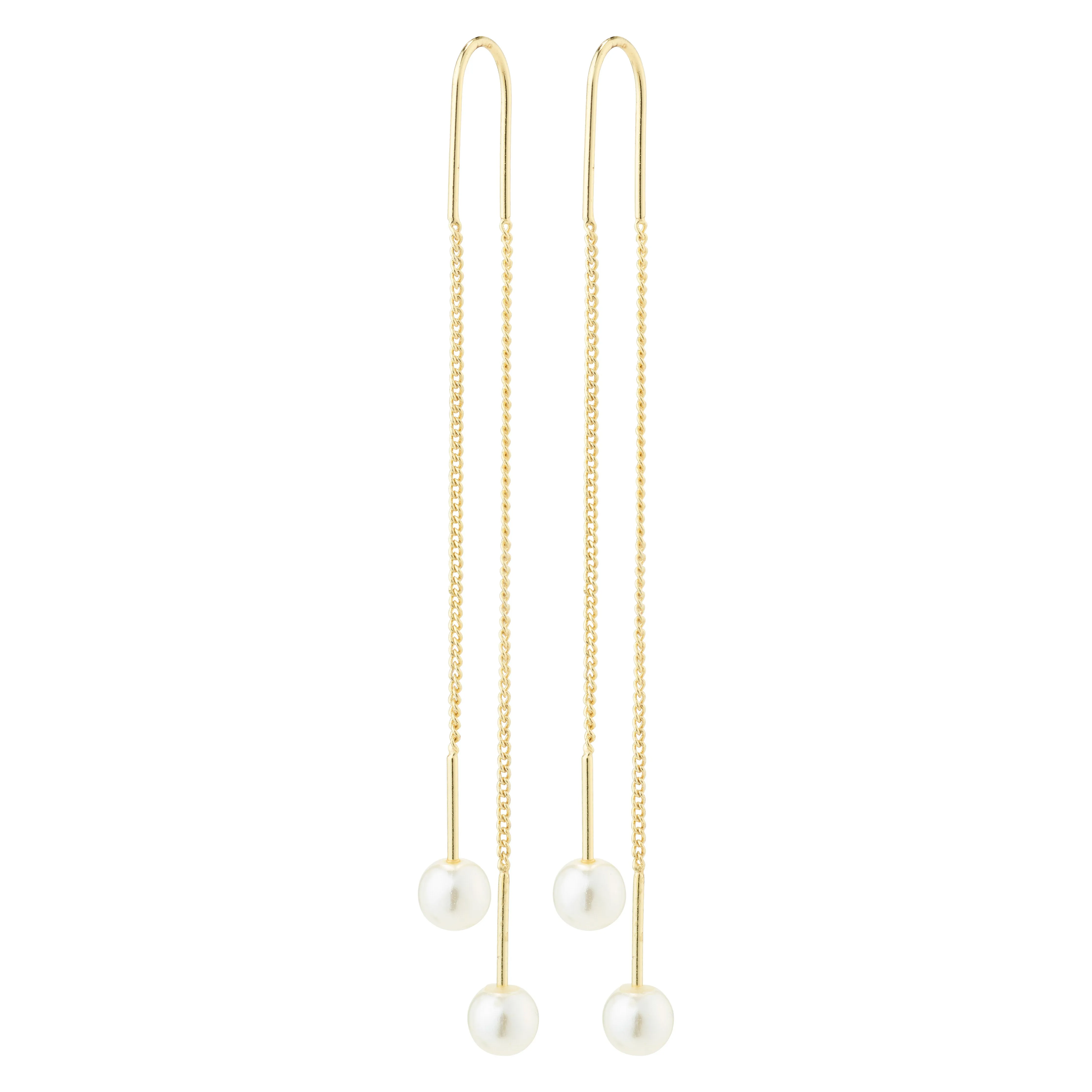 EUONIA pearl chain-earrings gold-plated