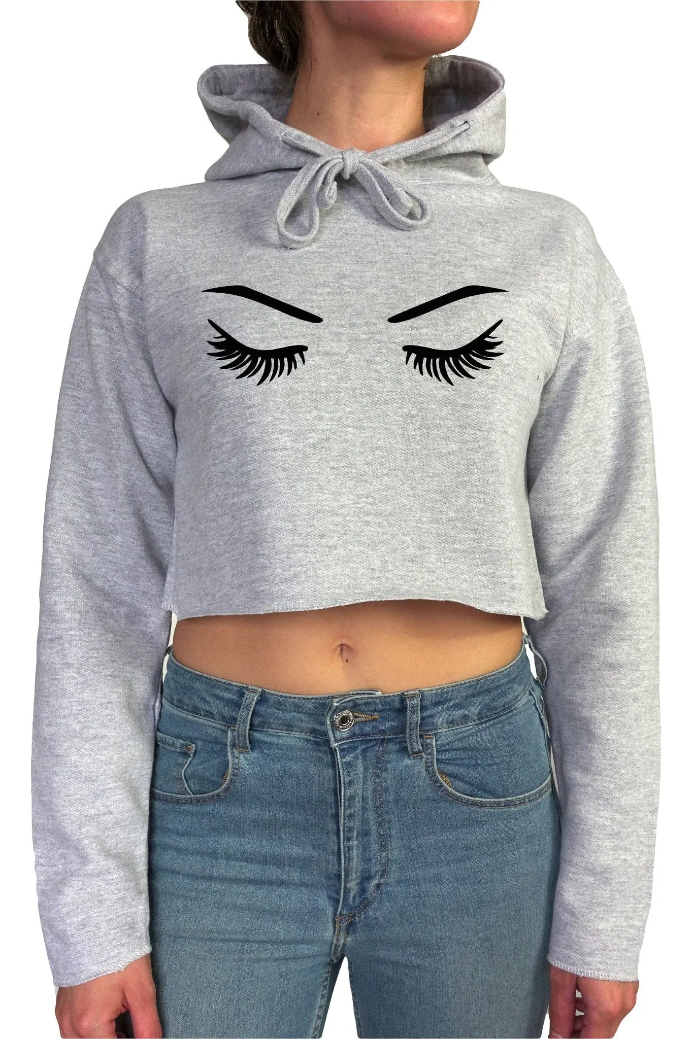 EYELASHES || Organic Cotton || Crop Hoodie